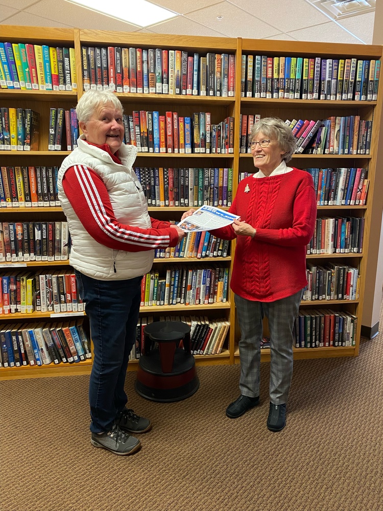 Mrs. Dade delivers The Growler to the Walworth Memorial Library