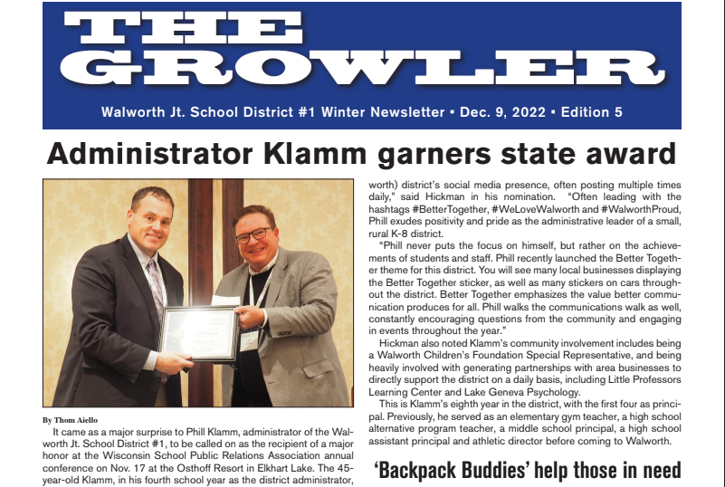 The Growler School Newspaper From December 9, 2022