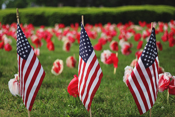 Flowers and Flags for Memorial Day