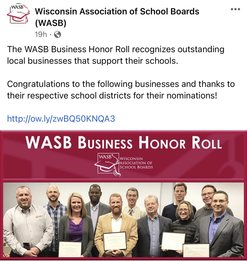 WASB Business Honor Roll Facebook Post