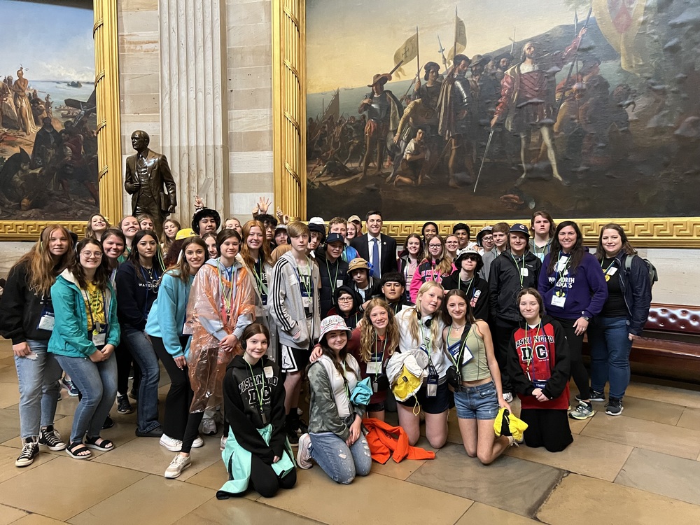 A group of 13 students and two chaperones from Walworth Jt. School District #1 joined with those from other area schools during an April visit to Washington. D.C.