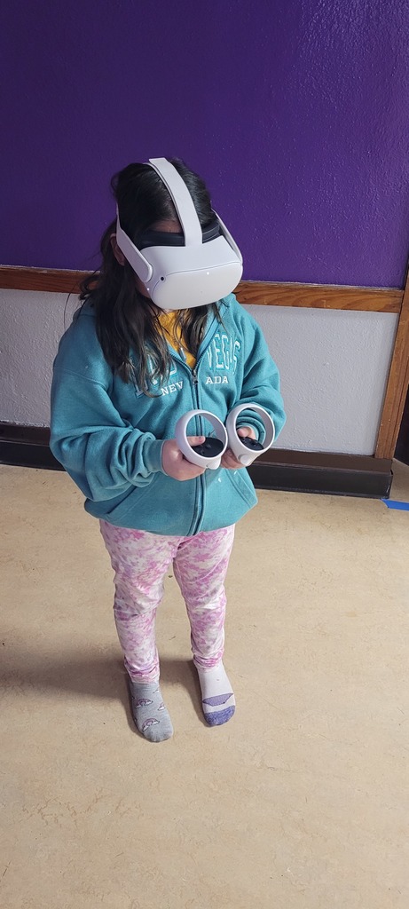 Student engaged in virtual reality.
